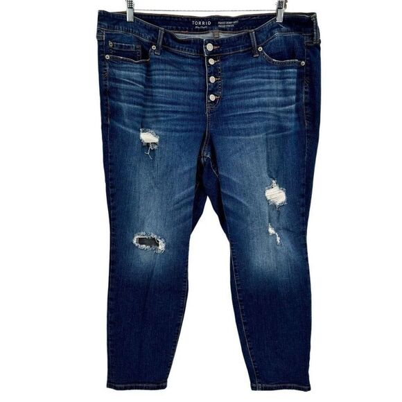 Torrid Perfect Skinny Ankle Vintage Stretch Jeans Size 24T - Picture 1 of 7